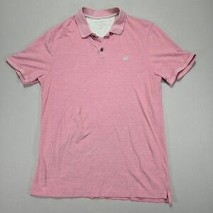 Banana Republic Polo White Elephant Logo Short Sleeve Pink Heather Casual Mens L